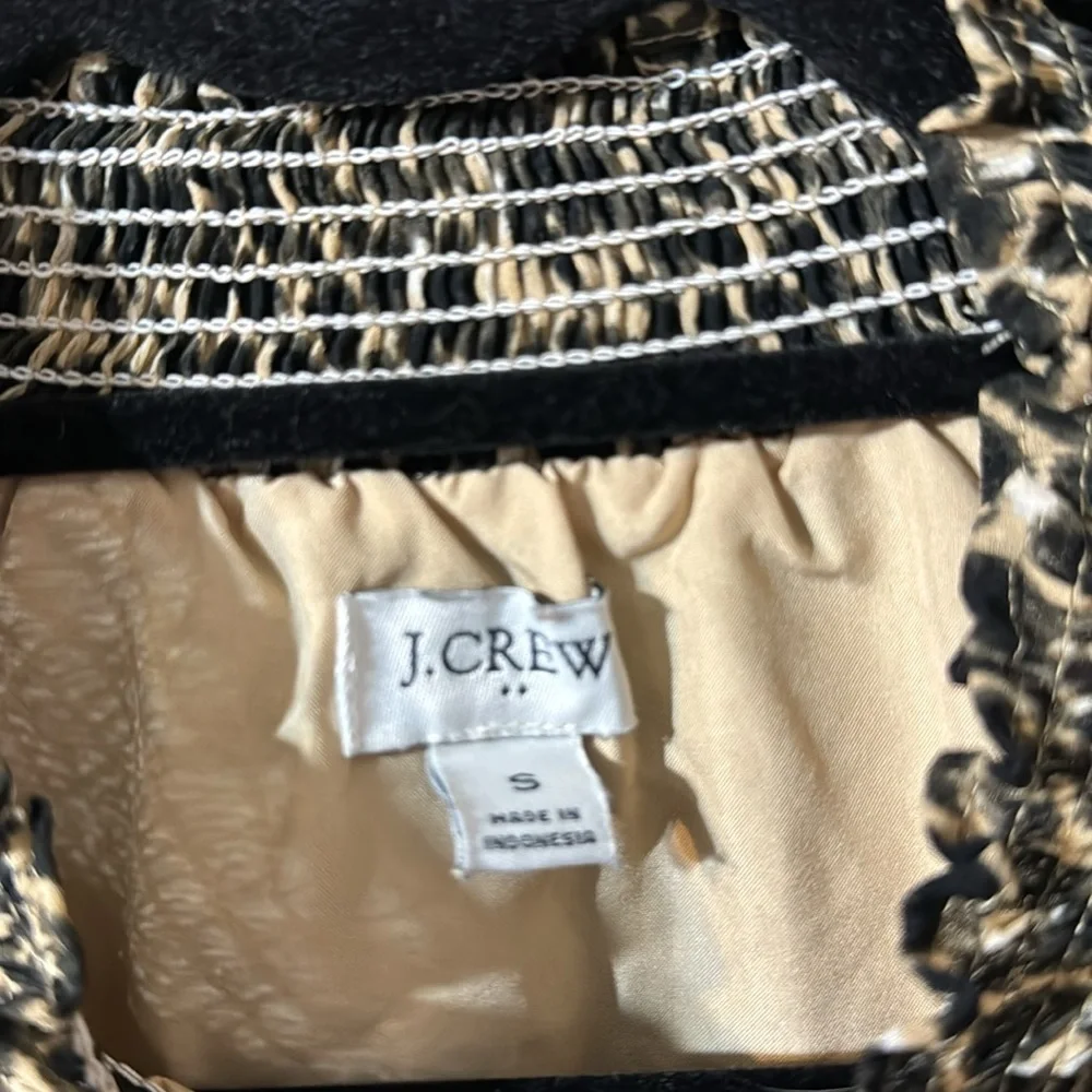 J.Crew Small Leopard long-sleeve mockneck top
